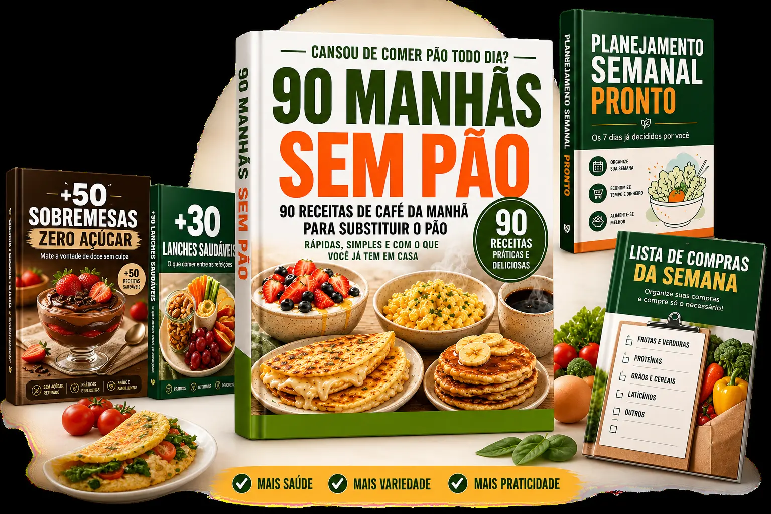 Kit Premium: livro 90 Manhãs Sem Pão e os 4 bônus
