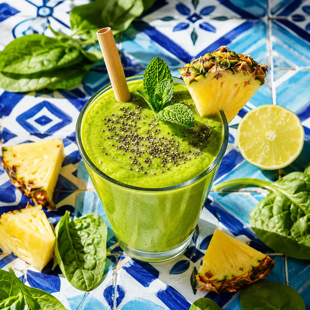 Smoothie Verde de Abacaxi